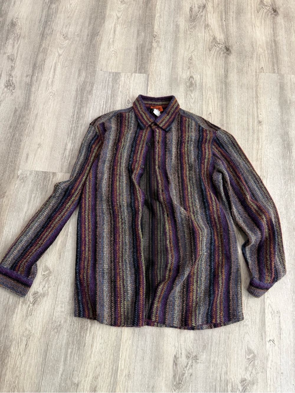 Vintage Missoni Mens Shirt Tagged 52 Made in Italy Multicolored Stripe